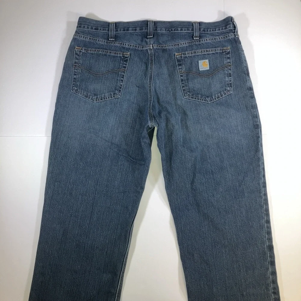 Carhartt Relaxed Fit Jeans Mens 40x30 Blue Straight Leg Workwear BD1483